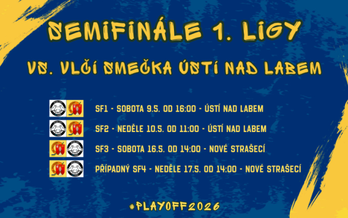 Semifinále play off je tady! Úvodní zápasy jsou na programu v Ústí nad Labem již tento víkend, pojeďte nás podpořit!